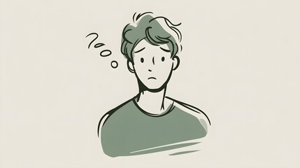 Elegant Minimalistic Vector Illustration Depicting Social Anxiety and Gaze Aversion with Muted Colors, Simplified Iconography, and Subtle Autistic Traits