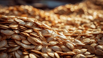 Rustic Harvest of Sun-Dried Pumpkin Seeds for Enhanced Natural Oil and Nutritional Benefits