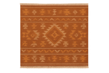Southwestern tribal geometric kilim rug with orange pattern