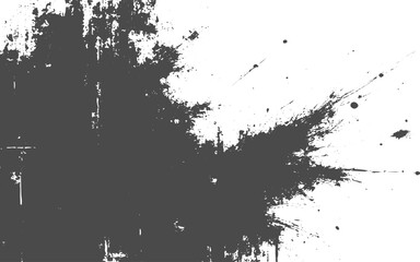 Inkblot grunge halftone texture with chaotic smears, rough edges, and messy ink splatters.Abstract Black and White Grunge Texture with Cracks and Spots