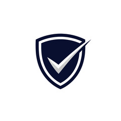 Shield with checkmark for security protection and verification symbol icon