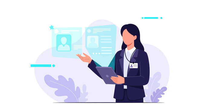 Professional Woman Presenting Data And Holding Tablet Device For Business Purposes