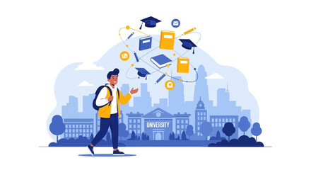 Inspiring Imagery of a Student at a University Embarking on Their Educational Journey