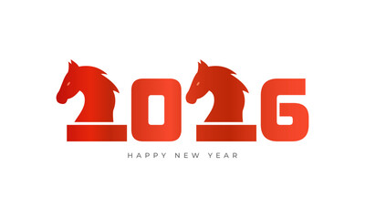2026 Happy New Year greeting card design.Chinese New Year greeting card design