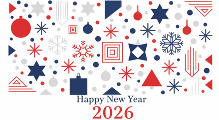happy new year 2026 snowflake vector background