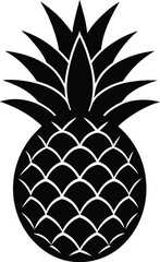 Obraz premium pineapple-with-leaves-vector-illustration-on-white.eps