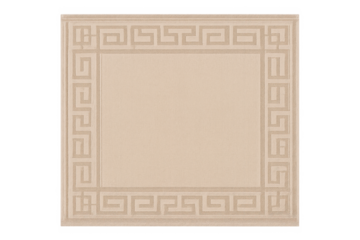 Beige rug with greek key pattern border