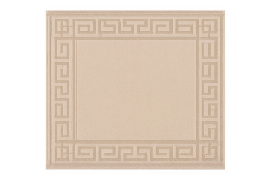 Beige rug with greek key pattern border