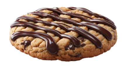 Indulge in the amazing Chocolate Drizzle Cookie Delight that everyone will love isolated on transparent background