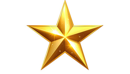 Obraz premium Gleaming five-pointed star in gold, radiating light with subtle shades and textures against a black backdrop