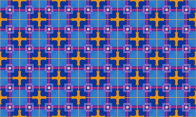 P76 geometrical square&cross pattern