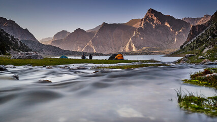 Camping in the Fan Mountains in Tajikistan, Kulikalon Lakes