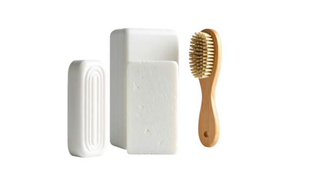 Three beauty tools bar, ribbed bar, & brush on black. Simple, elegant. Perfect for a minimalist still life