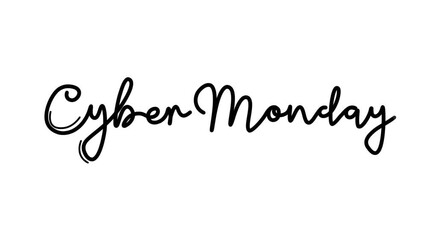 Cyber Monday One line continuous animated typography intro outro, hand drawn calligraphy monoline vintage text on background, aniamted Calligraphy lettering animation video black type on white bg