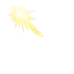 Obraz premium Golden Comet Burst with Fiery Tail on White Background