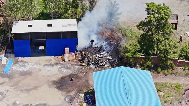 Firefighters, firefighting operations in progress