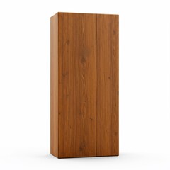 Textured wood pillar on white background