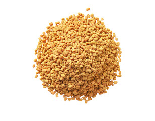 Pile of Fenugreek Seeds or Yellow Spice Grains (Transparent Background)