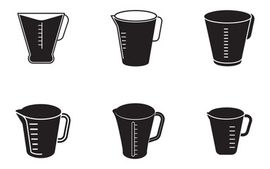Collection of Measuring Cup Icons for Kitchen and Baking Designs Versatile Utensils for Culinary Creations and Recipe Development
