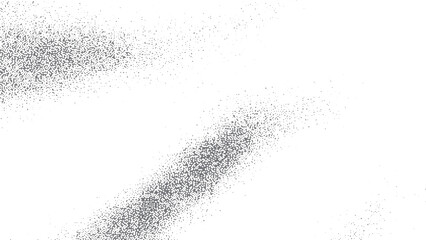 Abstract water splash and powder burst texture on black background. Snow overlay effect with falling particles and powder motion design. 