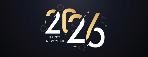 2026 Happy New Year Background Design. Greeting Card, Banner, Poster. Vector Illustration.