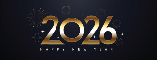2026 Happy New Year Background Design. Greeting Card, Banner, Poster. Vector Illustration.