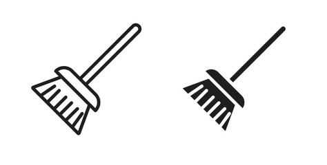 Broom icon. filled flat sign for mobile concept and web design