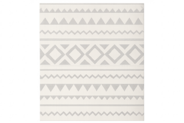 Bohemian geometric pattern rug white and gray