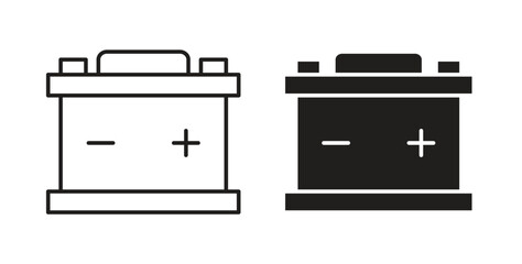Car battery icon. filled flat sign for mobile concept and web design