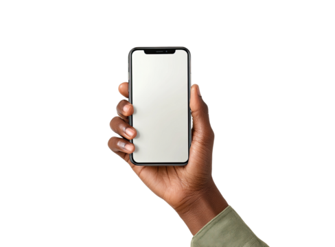 Hand holding a smartphone with blank screen (10)