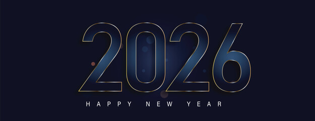 2026 Happy New Year Background Design. Greeting Card, Banner, Poster. Vector Illustration.