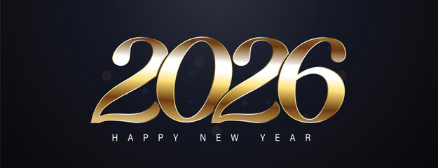2026 Happy New Year Background Design. Greeting Card, Banner, Poster. Vector Illustration.