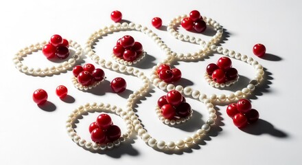 Elegant Cranberries Adorned By Pearl Necklaces Showcase Exquisite Aesthetic Detailing