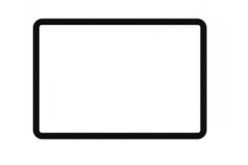 Tablet device mockup with blank empty screen for digital content display on transparent background