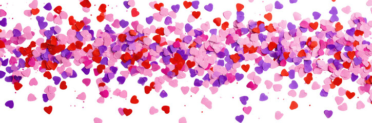Confetti in vibrant pinks, reds, and purples