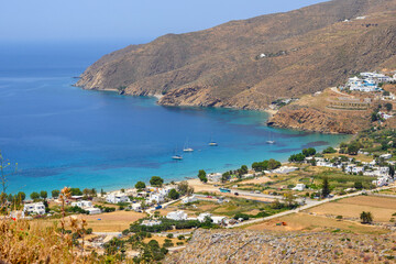 Obraz premium Aegiali, a small seaside resort located in the north of the island of Amorgos. Cyclades, Greece