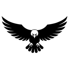 Obraz premium Majestic black eagle in flight with wings spread wide