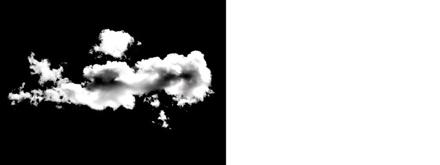 Realistic cloud element with alpha channel for visual effects and design