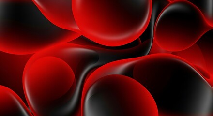 Bright medical science illustration of red blood cells flowing through a vein, a macro 3D vector design with a circle pattern and light texture