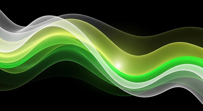 Abstract green wave vector design with a light curve pattern suitable for a business concept template