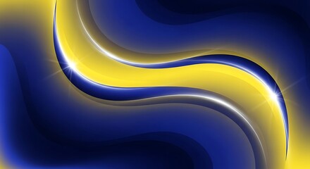 Abstract blue background vector illustration with dynamic wave lines and light curve design