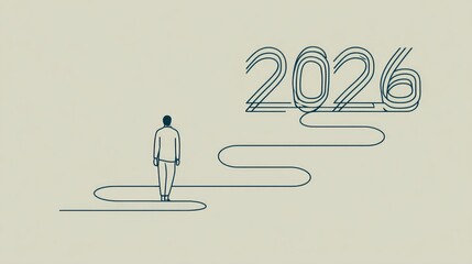 Man approaching future year 2026