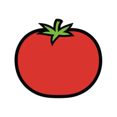 Red Tomato Vegetable – Fresh Healthy Food Vector Illustration