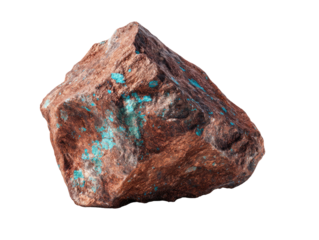 Rough, earthy stone with teal flecks