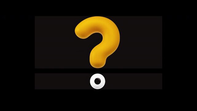 Question Mark with Googly Eye Cartoon 3D Loop on Alpha Looped