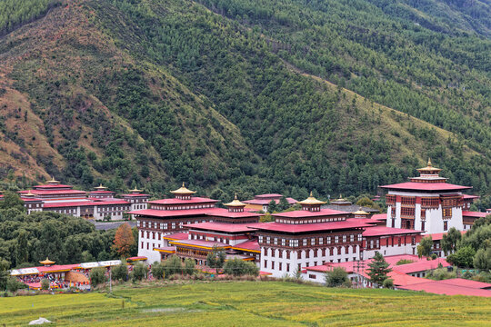 Tashiddo Dzong in Thimphu, Bhutan