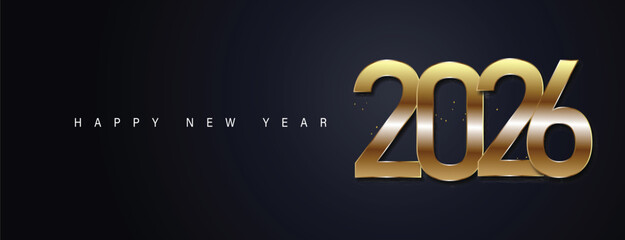 2026 Happy New Year Background Design. Greeting Card, Banner, Poster. Vector Illustration.