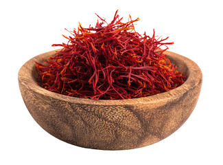 Dried saffron threads in a wooden bowl (2)