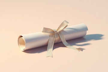 Graduation diploma with ribbon