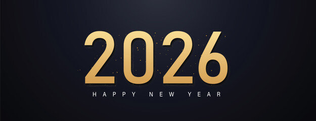2026 Happy New Year Background Design. Greeting Card, Banner, Poster. Vector Illustration.